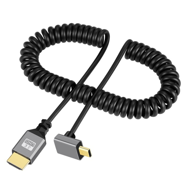Cavo a molla con testa a gomito da HDTV a Micro HDTV per fotocamera DSLR, HDTV to Micro HDTV Cavo a molla con testa a gomito da HDTV a Micro HDTV per fotocamera DSLR, HDTV to Micro HDTV